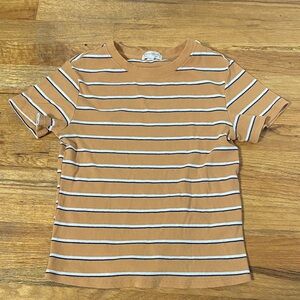 Ultra Flirt Tan/orange and White Striped Tee